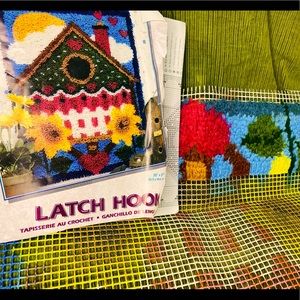 Vintage Birdhouse Latch Hook Tapestry, wall art, embroidery Kit